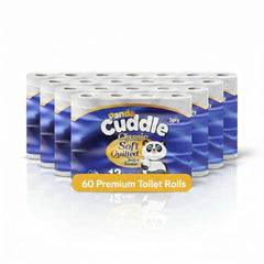 Panda Cuddle 60 Unscented Premium Quilted Toilet Paper – 3-Ply Soft Unscented Rolls'