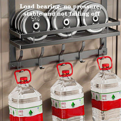 5 Hooks Behind The Door Storage Rack Door Hook Hanger Clothes Coat Hanger Towel Wall Hanger Storage Rack Gun Gray 43*28CM