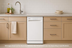 HYE Slimline Dishwasher, 45Cm Small Dishwasher, Freestanding Dish Washer with a White Finish, Compact under Counter Design, 9 Place Settings, 29-Minute Quick Wash, 4 Programs [2025]
