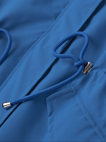 Drawstring Waist Hooded Zip Up Coat, Casual Long Sleeve Coat for Fall & Winter, Women's Clothing