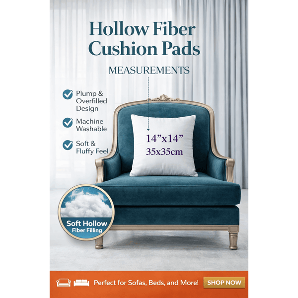Square Cushion Pads Deep Fill Inner Insert Hollowfiber Filled Cushions