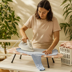 Ironing Board Foldable Mini Ironing Board Tabletop Ironing Board Foldable Portable Design with Built-in Iron Rest, Non-Slip Legs, Lightweight for Small Spaces, Dorms, Apartments