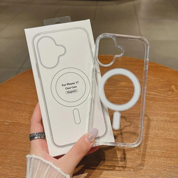 Clear Magnetic Phone Case Compatible with iPhone 17 Series (17, 17 Pro, 17 Air, 17 Pro Max) | Transparent Shockproof TPU Cover | Slim Protective Phone Accessory