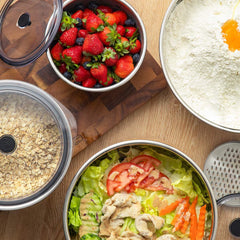 MIU Stainless Steel Mixing Bowls with Lids, 8 Piece Set, with 3 Grater Attachments