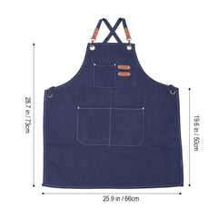 1pc Unisex Canvas-Polyester Blend Apron Durable Sturdy Construction, Adjustable Back Strap, Multiple Pockets for Enhanced Functionality | Khaki & Black Culinary Attire | Ideal for Kitchen Cooking/Baking/Grilling, Artist Painting, Coffee Bar, Servers; Perf