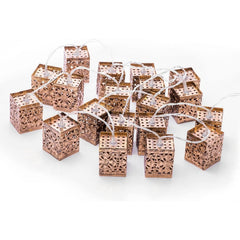 GloBrite 20 LED Outdoor Antique Lantern Chain Light with Moroccan Style Light - Hanging Metal Lanterns Landscape Lights for Porch Patio Yard Porch Decorations