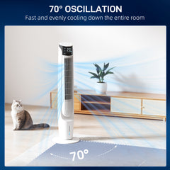 Ice Cooling Tower Fan, Water Conditioner Evaporative Air Cooler Unit with 4 Modes, 3 Speed, Remote Control, Timer, Oscillating for Home Bedroom, Black