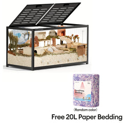 (Free 20L Random Color Paper Bedding)BUCATSTATE 120cm Hamster Cage 3.0 : Spacious Stackable Metal Cage For Dwarf And Syrian Hamsters, Gerbils, And Mice-Easy Top Access And Quick Assembly