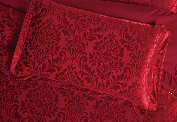 3 Piece Velvet Quilted Bedspread Set Jacquard Damask Bed Cover with Pillow Shams | Luxury Soft Polyester Bedspread for Double King Super King Beds | Modern Elegant Bedroom Bedding Set