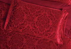 3 Piece Velvet Quilted Bedspread Set Jacquard Damask Bed Cover with Pillow Shams | Luxury Soft Polyester Bedspread for Double King Super King Beds | Modern Elegant Bedroom Bedding Set