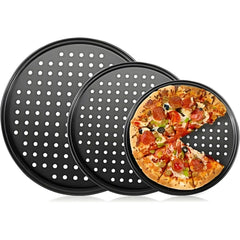 Non-Stick Pizza Baking Pan Round Mesh Tray Set of Three - 26/28/32cm