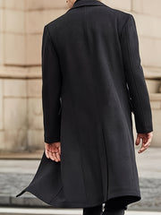 Men's Trench Coat, Men's Gift, Men's Long Warm Dragon and Phoenix Windbreaker Jacket, Classic Simple Fashionable Casual Men's Outerwear