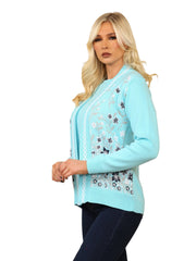 Ladies Twin Set Floral Sweater Womens Knitted Tank Top Cardigan Jumper