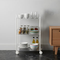 2/3/4-Tier Transparent Storage Cart - Multi-Functional Rolling Organizer with Wheels | for Bathroom, Kitchen, Laundry Room | Snack & Toiletries Holder (Easy Assembly)