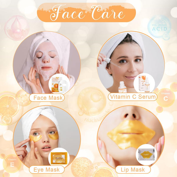 Birthday Pamper Gifts for Women, Vitamin C Skin Care Sets & Kits, Presents for Best Friend Mum Sister, Relaxation Bath Ladies Gifts Care Package for Her, Christmas Xmas Friendship Gift Pamper Hamper