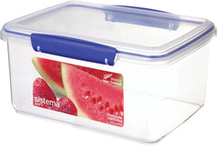 Sistema KLIP IT Food Storage Container | 7 L | Stackable & Airtight Fridge/Freezer Food Box with Lid | Bpa-Free Plastic | Blue Clips | 1 Count