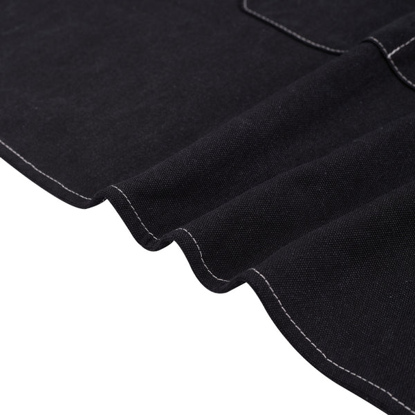 1pc Unisex Canvas-Polyester Blend Apron Durable Sturdy Construction, Adjustable Back Strap, Multiple Pockets for Enhanced Functionality | Khaki & Black Culinary Attire | Ideal for Kitchen Cooking/Baking/Grilling, Artist Painting, Coffee Bar, Servers; Perf