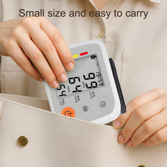 JIACOM Digital Blood Pressure Monitor with Pulse Rate Detection - Adjustable Wristband, Soft LCD Display, Battery Powered, Easy-to-Use for Adults & Teens, Voice Broadcast Function, Blood Pressure Wristband | Sleek White Design | Soft Fabric, Blood Pressur