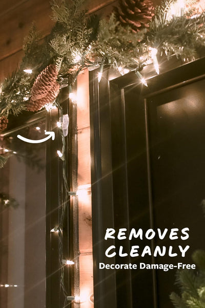 Command Decorating Clips, Pack of 20 Mini Hooks and 24 Small Strips, Transparent - Hanging Clips for Decorations and Fairy Lights, Wall Adhesive - Damage Free