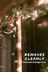 Command Decorating Clips, Pack of 20 Mini Hooks and 24 Small Strips, Transparent - Hanging Clips for Decorations and Fairy Lights, Wall Adhesive - Damage Free