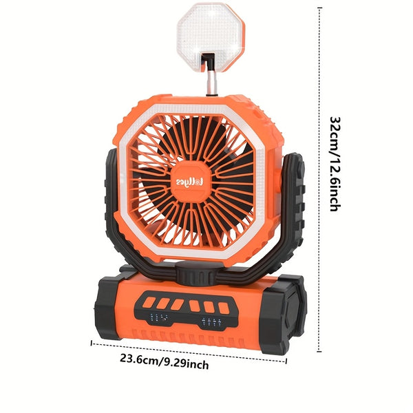 20000mAh Personal Electric , 4 Speeds Wind Hanging , with LED Light Rechargeable Portable USB , Essential for Summer Camping, ABS Material Personal Electric , Outdoor  Suitable for Office, Camping, Picnicking, Beach, Fishing