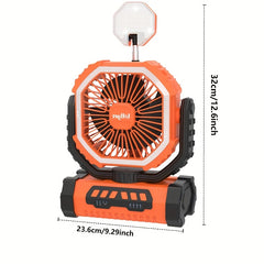 20000mAh Personal Electric , 4 Speeds Wind Hanging , with LED Light Rechargeable Portable USB , Essential for Summer Camping, ABS Material Personal Electric , Outdoor  Suitable for Office, Camping, Picnicking, Beach, Fishing
