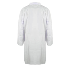 ATEK White Lab Coat Premium Cotton Blend, Medium Size, Ideal for Food Industry, Labs, Medical Professionals - Breathable, Durable, Easy Maintenance