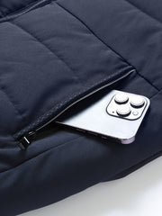 Men's Casual Collar Fashion Coat Men's New Young and Middle-aged Autumn and Winter Plus Velvet Padded Warm -padded Jacket.