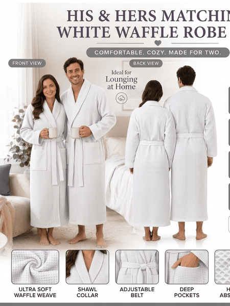 Unisex Waffle Bath Robe Luxury 100 Egyptian Cotton Soft Hotel Quality Dressing Gown Spa Shawl Lightweight Sleep Nightwear Collar Robe Size S-XL