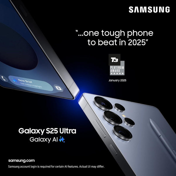 Galaxy S25 Ultra 5G (2025) 512GB Storage + 12GB RAM SM-S938B Qualcomm Snapdragon 8 Elite SIM Free Factory Unlocked Android 15 Smartphone - Available in Titanium Black / Titanium Grey / Titanium Silver Blue / Titanium White