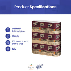 Selpak Professional Z Fold Paper Towels, 2ply Paper Hand Towels Disposable 16x200, (Total 3200 sheets), Absorbent White Paper Towel Ideal for Individuals/Businesses, Paper Hand Towels for Dispenser