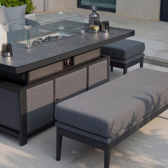 Harbour Lifestyle Luna Corner Patio Set with Rising Firepit Table (Right Hand) + Cover