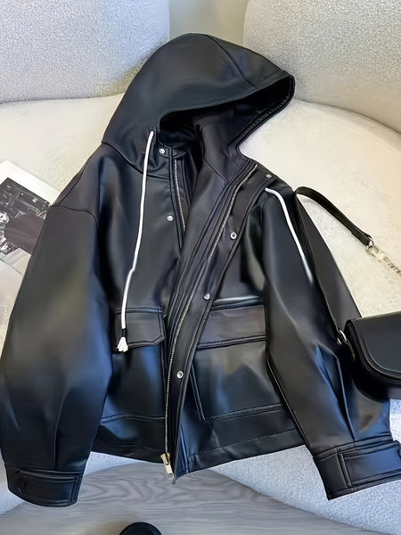 Women's Black Hooded Jacket
