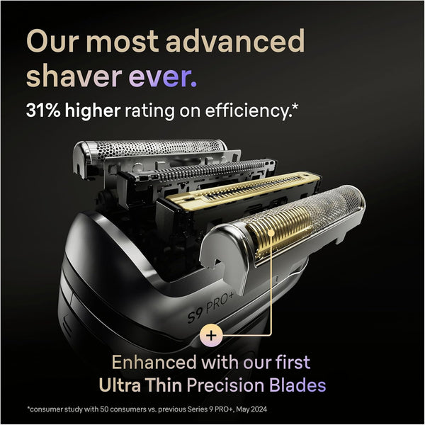 Braun Shavers Series 9 Pro+ Electric Shaver for Men, Wet & Dry Electric Razor, 5+1 Ultra Thin Precision Blades, Pro Sensoadapt, 6 in 1 Smartcare Center, 60 Min Runtime, 9665CCE Graphite