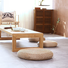10cm Thicken Straw Cushion, Solid Round Seat Cushions Chair Pad Pillow Seat Soft Tatami Floor Cushion for Yoga Meditation Living Room Balcony Office Outdoor 40cm/50cm