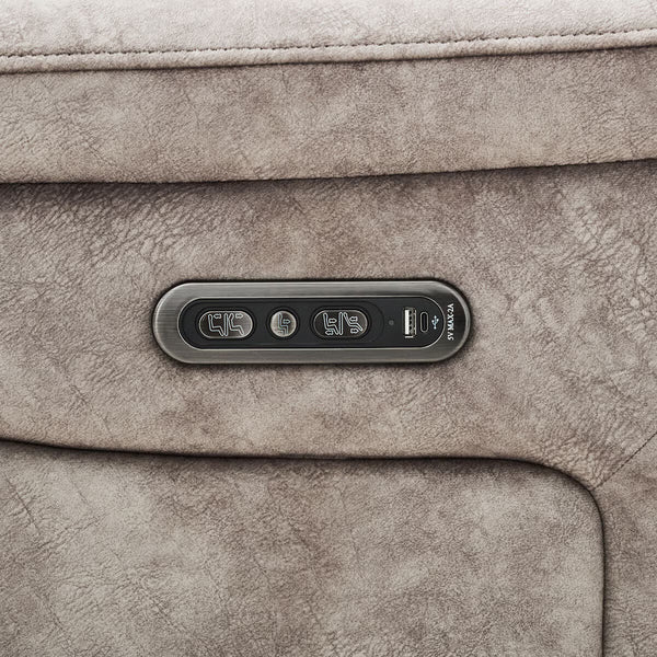 Oscar Grey Fabric Power Reclining 2 Seater Sofa with Power Headrest