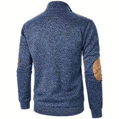 Men'S Long-Sleeve Casual Knit Shirt with a Stand Collar for Autumn And Winter, Suitable for Golf And Camping, Sold in a Set of Three