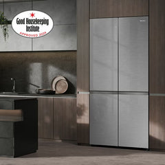 Hisense Kitchenfit RQ768N4GVE, Non Plumbed Multidoor Fridge Freezer, E Rated in Silver Glass