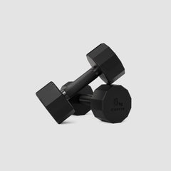 Centr 108Kg Rubber Dumbbell Set with Rack