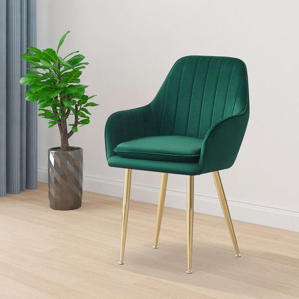 MOF Velvet Dining Chairs Kitchen Chairs Living Room Chairs with Sturdy Metal Legs Reception Chairs with Backrest and Padded Seat