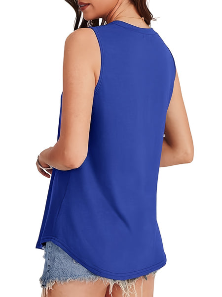 Women'S 3pcs Casual Sleeveless Tank Tops - Loose Fit, Round Neck, Solid Color, All-Season Comfort, Polyester Blend, Machine Washable, Ladies Tank Tops