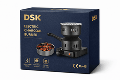 DSK Electric Charcoal Burner – Adjustable Heat Coal Stove with Removable Heating Plate for Incense, Bakhoor, Shisha Charcoal, BBQ Prep & Outdoor Cooking