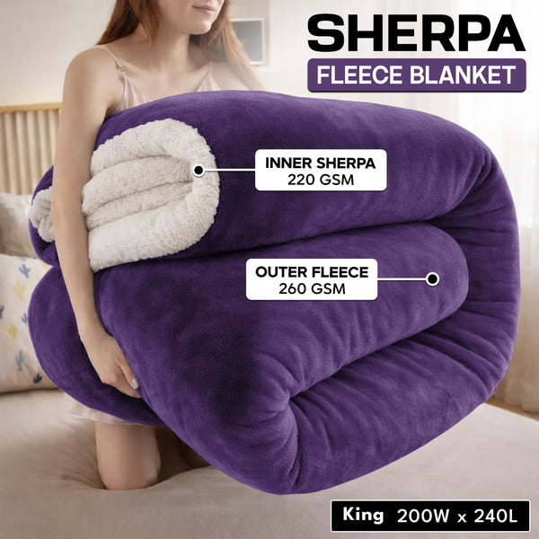 1pc Luxurious Double-Sided Sherpa Throw Blanket – Soft, Warm & Cozy Contemporary Blanket, Machine Washable, Perfect for Couch, Bed, Office & Travel, Ideal Gift