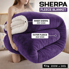 1pc Luxurious Double-Sided Sherpa Throw Blanket – Soft, Warm & Cozy Contemporary Blanket, Machine Washable, Perfect for Couch, Bed, Office & Travel, Ideal Gift