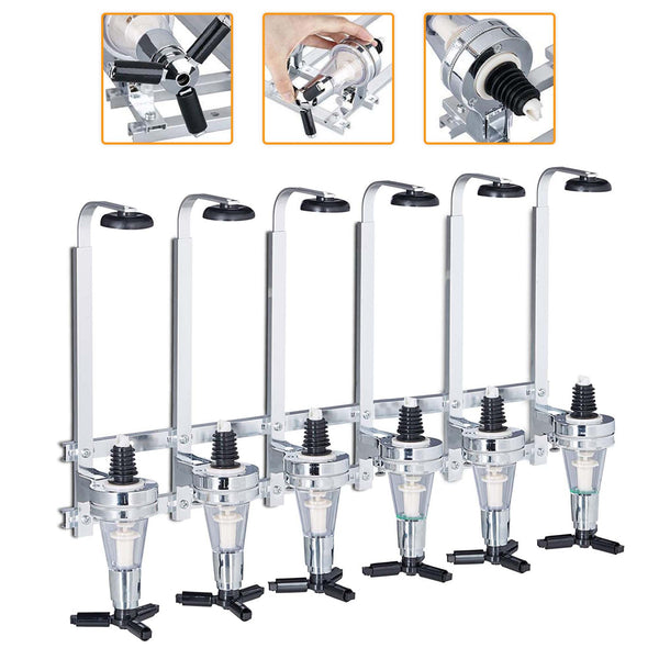 4/6 Bottle Optics for Spirits Bar Butler Wall Mounted Bottle Bracket Upside Down Drink Dispenser Stand Rack for Home Pub or Kitchen Bar, 30ml Optic Spirit Barware Set