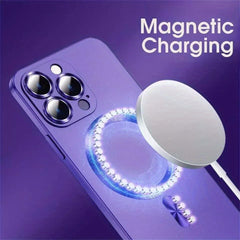 Luxury For Wireless Charging Case For IPhone 16 15 11 13 12 14 Pro Max Plus Magnetic Phone Cases Lens Protector Matte Cover