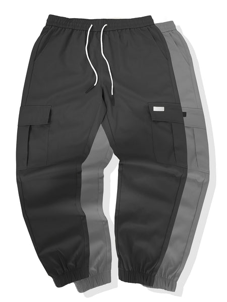 2pcs Men's Cargo Pants - Multifunctional Pockets, Adjustable Drawstring, Suitable for Everyday Casual and Formal Wear in All Seasons - Great Birthday/Christmas Gift - Machine Washable and Durable, a Must-have for Outdoor Enthusiasts