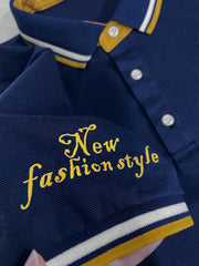 Men'S Polo Shirt Fashion Casual Set Pique Mesh Letter Pattern Top And Bottom