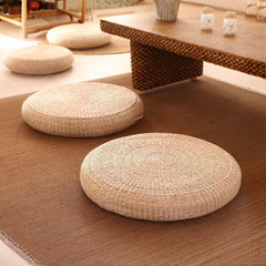 10cm Thicken Straw Cushion, Solid Round Seat Cushions Chair Pad Pillow Seat Soft Tatami Floor Cushion for Yoga Meditation Living Room Balcony Office Outdoor 40cm/50cm