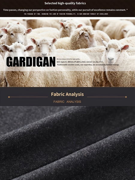 New Autumn And Winter 802 Detachable Double-Layer Collar Thick Velvet Blend Overcoat for Men